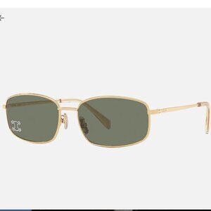 Celine Triomphe CL40285U sunglasses gold and green